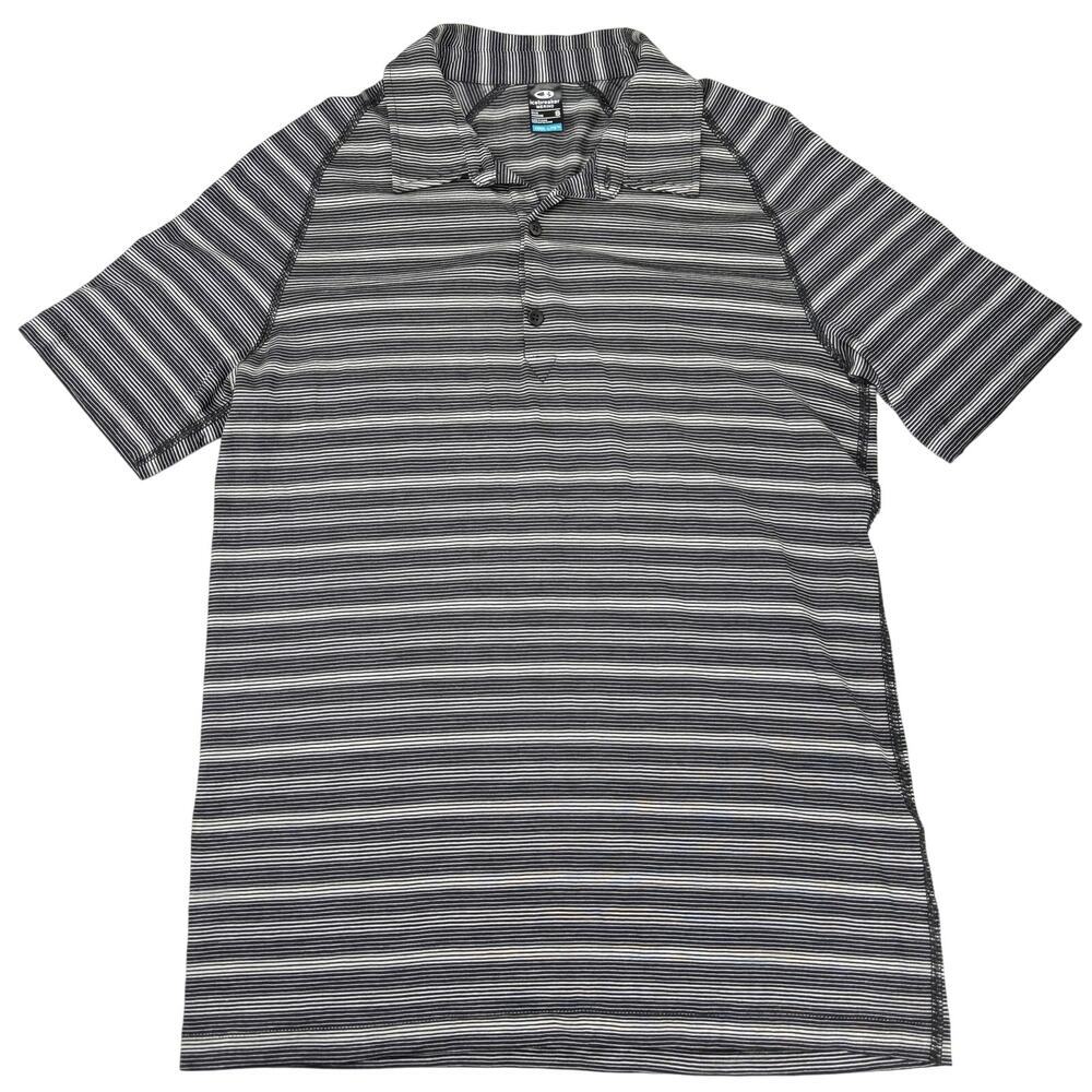 ICEBREAKER Men's Merino Cool-Lite Striped Stretch Polo Shirt Sz Small